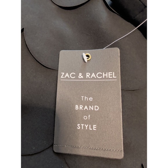 ZAC & RACHEL  Black Skirt Scalloped Layered Sz 8 Evening Special Occasion Lined - Picture 7 of 8